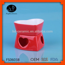 Mini conjunto de fondue cerâmica, ferramenta de queijo fondue conjunto, cor fora fondue conjunto, fondue cor vermelha